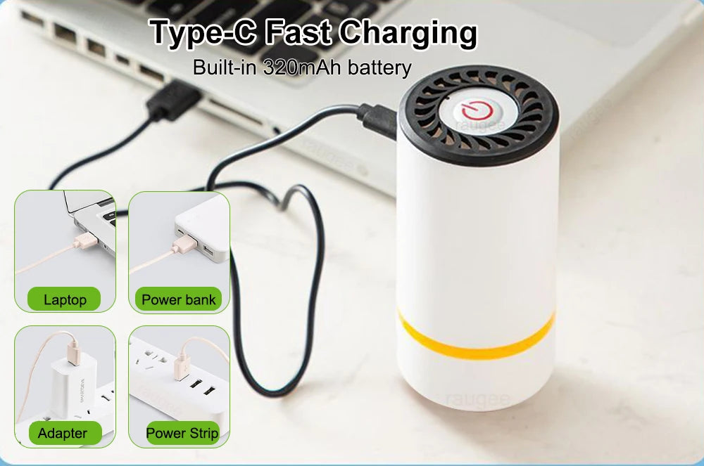 Electric Air Pump Vacuum Sealer Pump Rechargeable Automatic Sealing Machine with Reusable Vacuum Sealer Bags Food Packaging Bag