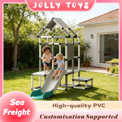 Kids Indoor Climbing Frame With Slide For Sensory Training And Intellectual Development Play Equipment