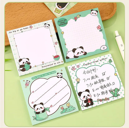 200sheets Panda Memo Pads Cute Animal Note Pads No Adhesive for Students Aesthetic Office School Supplies Bulk Notebook Labels