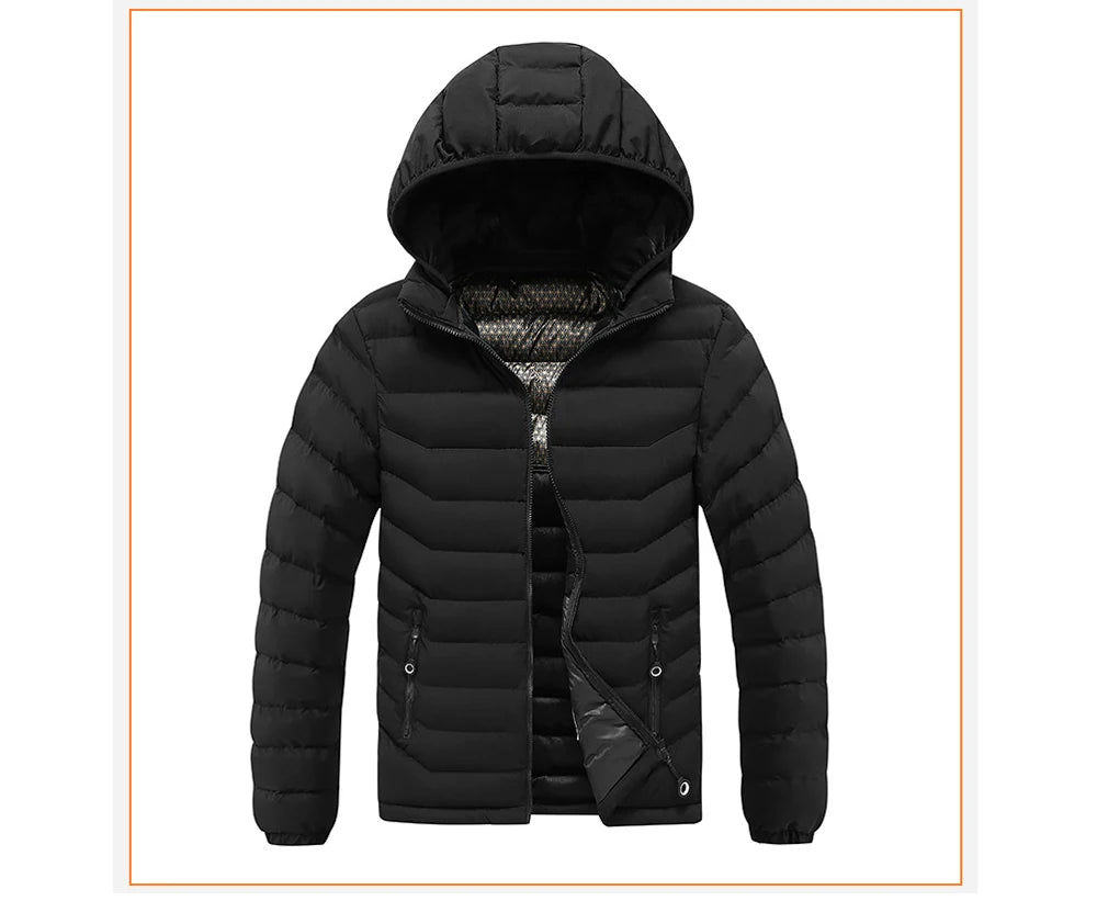 Winter Men's Bomber Padded Jacket Casual Men Cotton Thicken Warm Hooded Parkas Coats Male Thermal Windbreaker Jackets Clothing