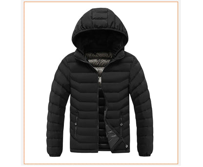 Winter Men's Bomber Padded Jacket Casual Men Cotton Thicken Warm Hooded Parkas Coats Male Thermal Windbreaker Jackets Clothing
