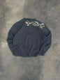 Harajuku Cherry Blossom Embroidery Sweater Fashion Casual Knitted Round Neck Pullove Warm Long Sleeve Sweatshirt Men Clothing