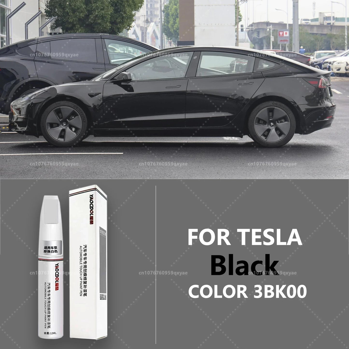 Suitable for Tesla Model 3 Y X S Automotive Paint Repair Pen Pearl White Clearcoat Pen Paint Repair Set Wheel Hub Silver