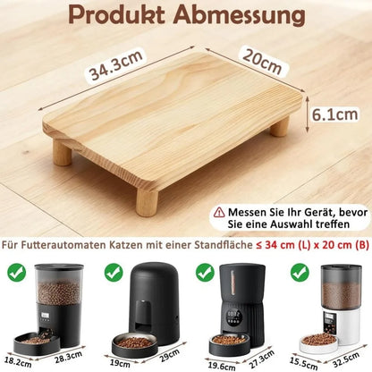 Cat Feeder with Raised, Non-slip, and Stable Base; Compatible with Automatic Feeders; Elevating Stand To Protect The Neck; Home Feeding Table with Non-slip Mat.