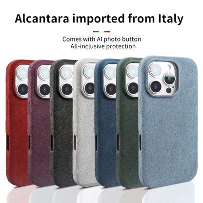 Full Coverage Magnetic Case For IPhone16 Pro 17 15 14 13 12 for ALCANTARA Magsafe Artificial Leather Supercar Suede Phone Cover