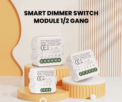 GIRIER Tuya Smart ZigBee 3.0 Dimmer Switch Module WiFi Breaker Relay for Dimmable Bulb Supports 2-way Control Works with Alexa