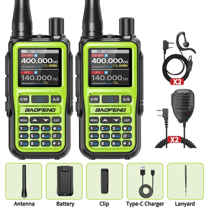 BAOFENG UV-5R Mini Walkie Talkie Multi Band Bluetooth Programming Wireless Copy Frequency 999CH Type-C Long Range Two Way Radio