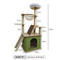 Large Cat Climbing Frame with Thickened Hemp Rope Multi-layered Wooden Cat Tree Tower and Integrated Scratching Post for Pets