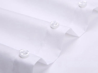 Men Formal Shirt Long Sleeve Office Solid Color Fashion Business Pocket Social Office Blue White Shirts Men's Clothing S-5XL