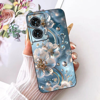 Case For Motorola Edge 50 Fusion Cover XT2429-1 Popular Flower Soft Black Silicone Phone Cases For Motorola G96 5G MotoG96 Funda