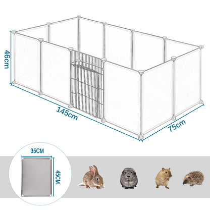 EUGAD Pet Playpen DIY Metal Wire Exercise Modular Enclosure with Door Small Animals Cage for Guinea Pig Rabbit Gerbil Hedgehog Pet Run