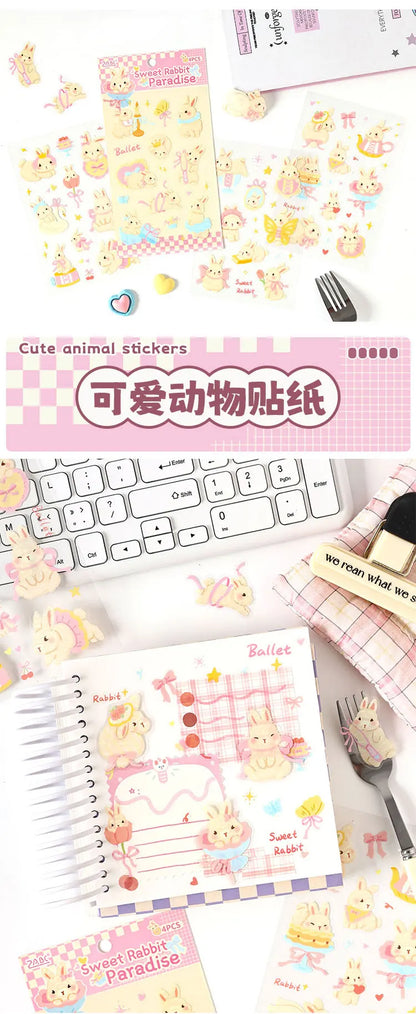 4/16 Pcs Cute Pet Club PET Stickers Pack for Junk Journal DIY Scrapbooking School Supplies Handmade Collage Creative Stationery