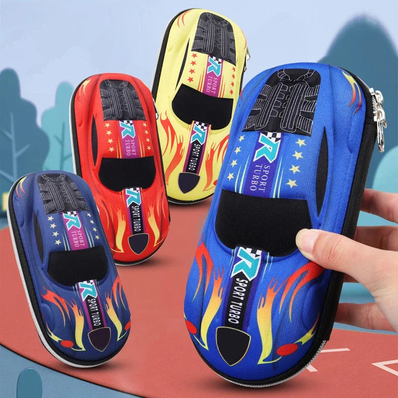 Ce Pen3D Racing Car Pencil Cases Cartoons School Pencil Case For Children Stationery Box EVA PU Plastic Pen Case Boyut Bag