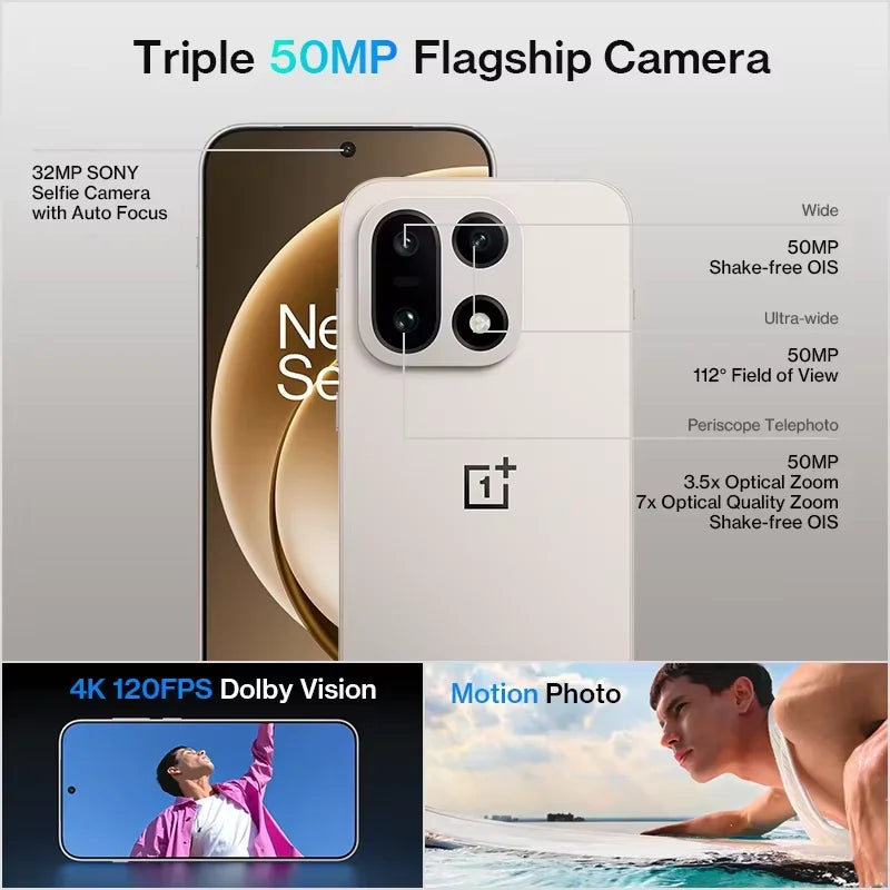 OnePlus 15 5G,Global Version Smartphone,12+256,16+512, Snapdragon 8 Elite Gen 5,165Hz Display,7300mAh,120W,eSIM,NFC,Black