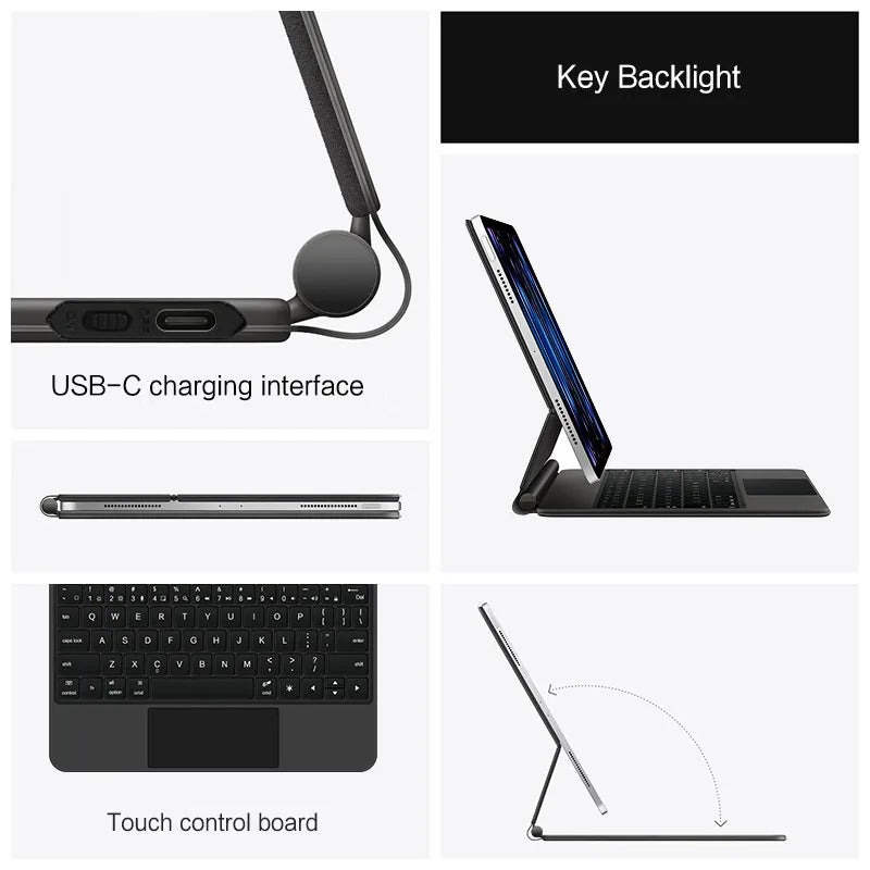 TouchPad Magic Keyboard for iPad Air 11 13 M4 2026 M3 M2 iPad 10 10th Air 4 5 6 iPad Pro 11 12.9 13'' M5 M4 Smart Cover Backlit