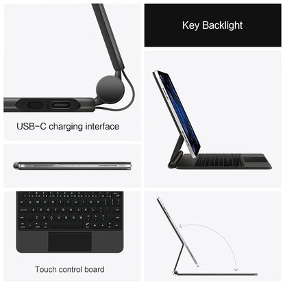 TouchPad Magic Keyboard for iPad Air 11 13 M4 2026 M3 M2 iPad 10 10th Air 4 5 6 iPad Pro 11 12.9 13'' M5 M4 Smart Cover Backlit