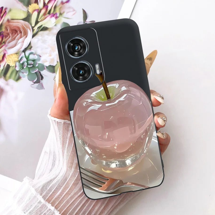 Case For Motorola Edge 50 Fusion Cover XT2429-1 Popular Flower Soft Black Silicone Phone Cases For Motorola G96 5G MotoG96 Funda