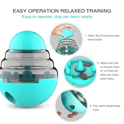 Dog Toy Treat Dispenser For Small Big Dogs Interactive Shaking Leakage Food Container Increases IQ Tumbler Pet Track Rolling Toy