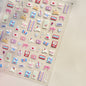 Lovely Animal Graffiti Cat Claw Rabbit Bunny Bear Dog Flower Fruit Dim Sum Candy Sunflower Adhesive 5D Nail Art Stickers Decal