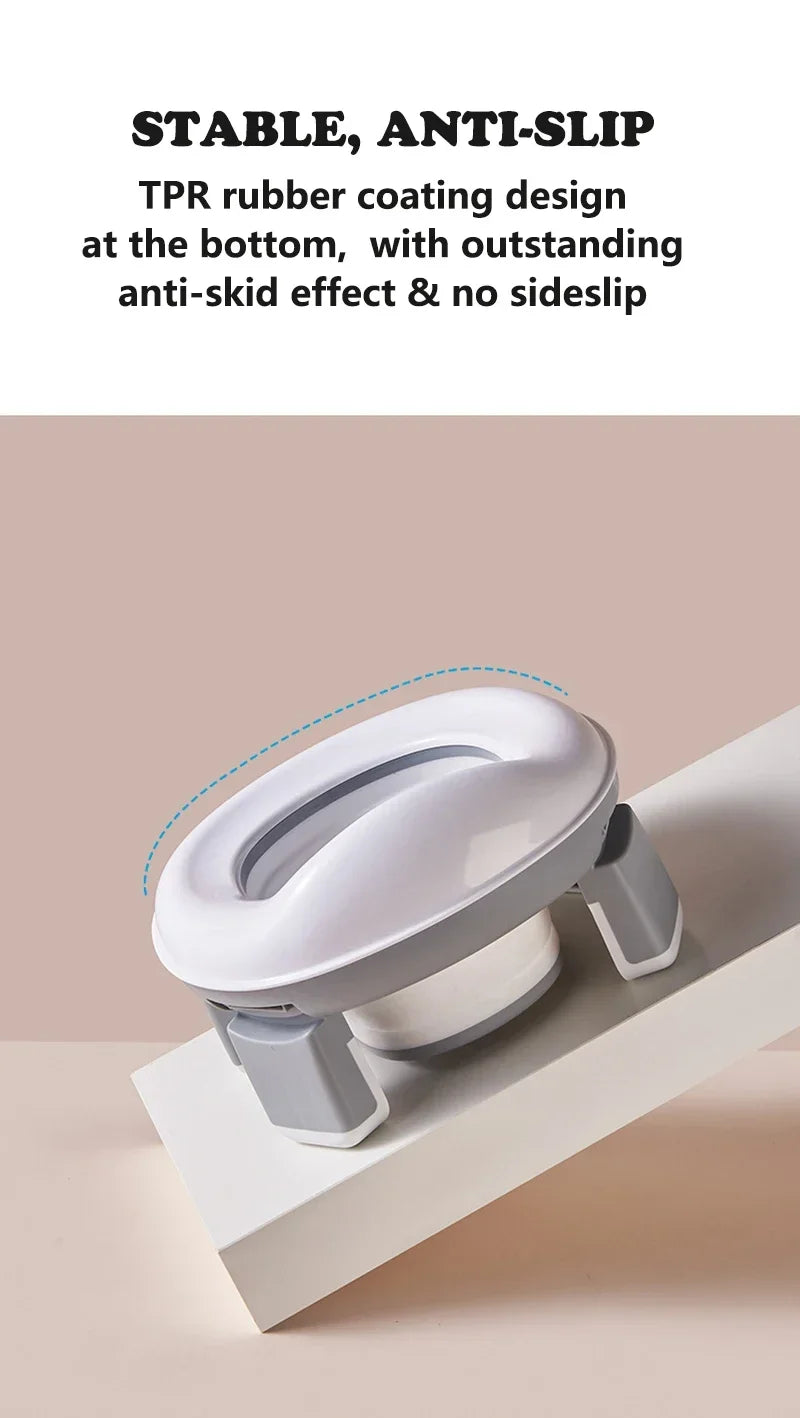 New 3-in-1 Travel Potty Portable Kids Potty Folding Safe Silicone Baby Potty Training Seat  Family Outdoor Kids Toilet Seat