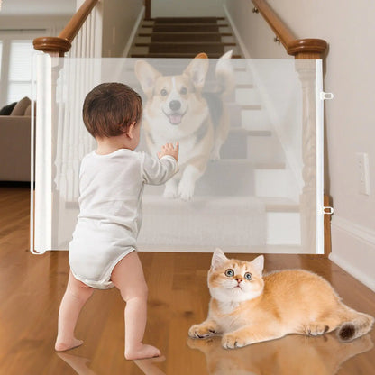 Dog Gate Indoor Puppy Gate Retractable Dog Fence Wide Barrier No Drilling Screen Pet Supplies Child Safety for Hallways Stairs