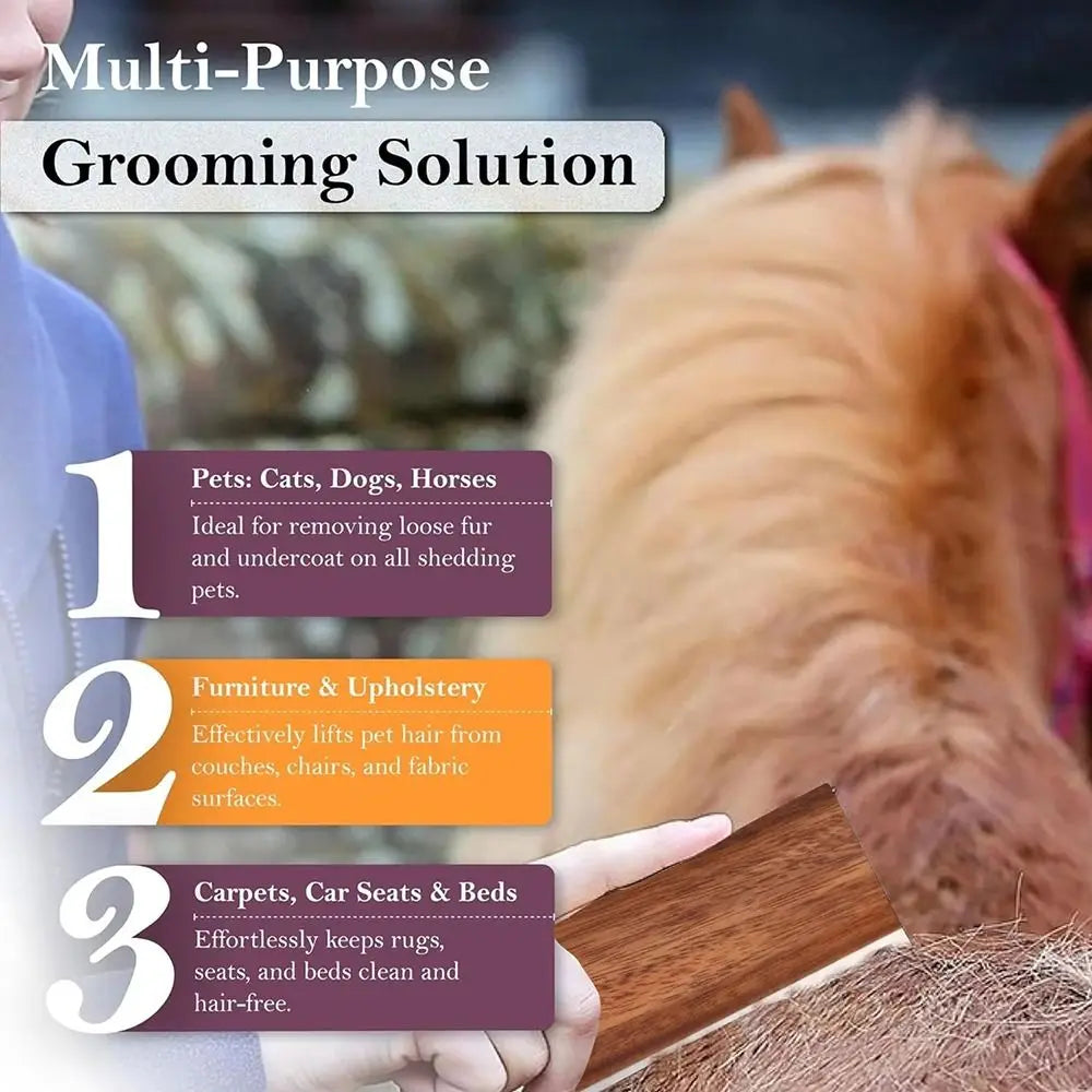 1Pcs New Wooden Handle Horse Grooming Brush Stainless Steel Teeth Shedding Horse Hair Scrapers Grooming S/M/L Cleaning Tool