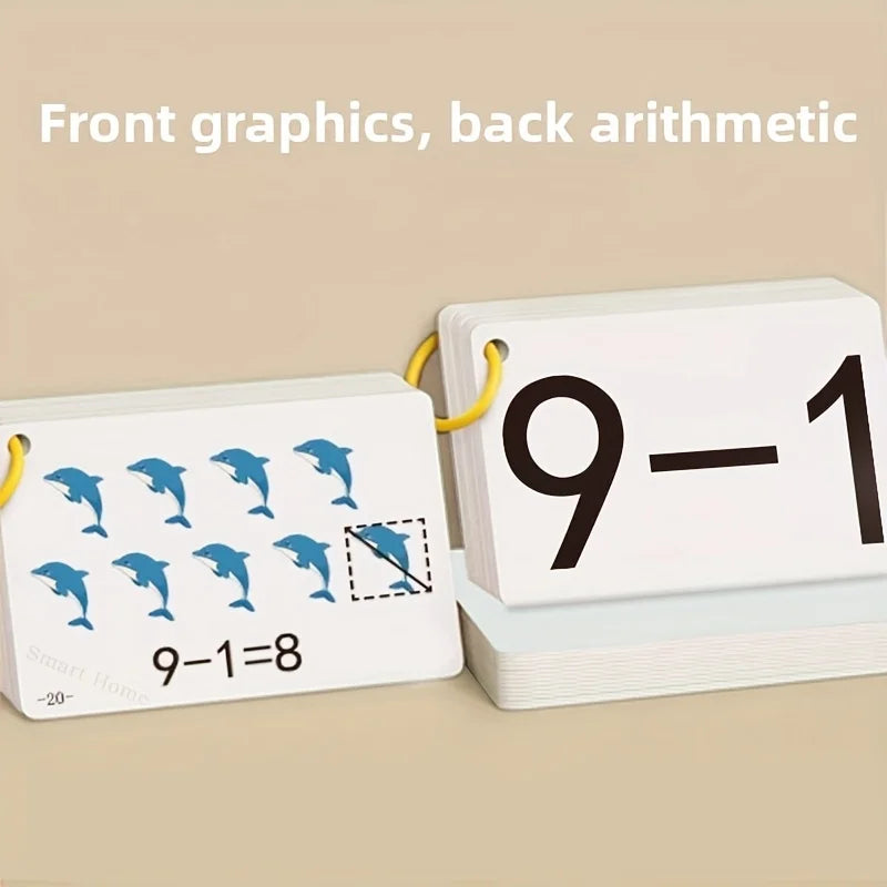 132 Cards with Addition and Subtraction Problems, a Complete Set to Help Young Children Develop Their Arithmetic Skills | Addition, Subtraction, Multiplication, and Division Mental Arithmetic Cards, to Train Children's Mathem