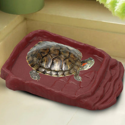 Tortoise Bathtub Water Dish Anti-Slip Ladders Reptile Bowl Reptile Bathing Pool Aquarium Ornament Tortoise Habitat Accessories