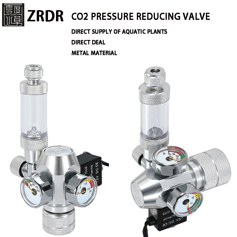 2024 DIY Aquarium CO2 Regulator Electromagnetic Valve Bubble Counter CO2 Control System Fish Tank CO2 Pressure Reducing Valve
