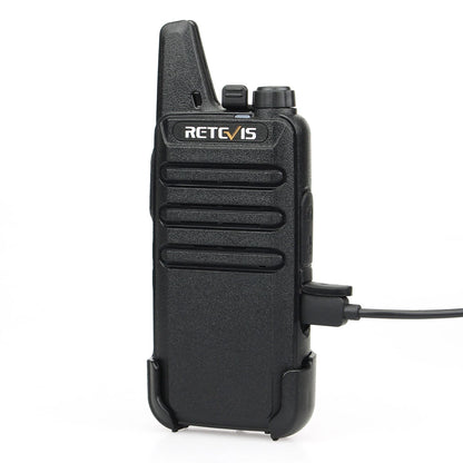 Retevis RT622 Mini Walkie Talkie 2pcs PMR446 Portable Two-way Radio PTT Walkie Talkies Communication Radio for Restaurant Hotel