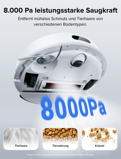 Roborock Q7 L5 robot vacuum cleaner (Q5 Pro upgraded version) has 8000Pa super suction, double anti-entanglement, precise LiDAR navigation, and intelligent restricted area.