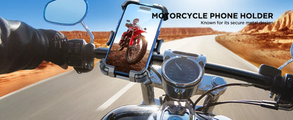 Joyroom Motorcycle Phone Mount Upgrade Bike Phone Holder Ultra-Stable Bicycle Phone Mount Handlebar Cell Phone Clamp for Scooter