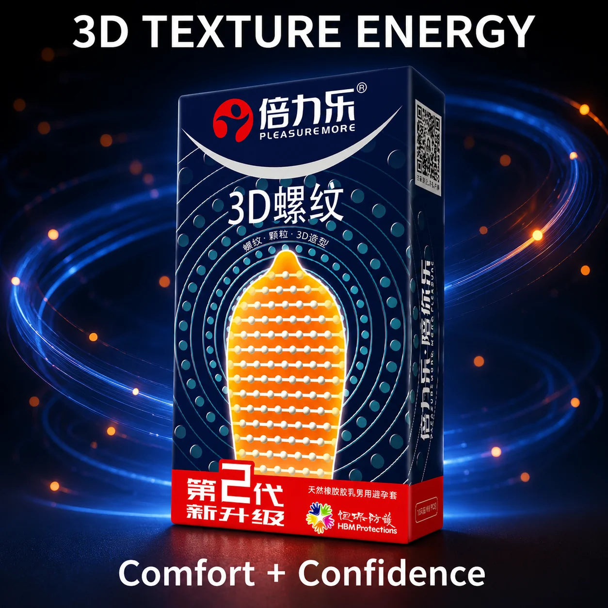 3D Ribbed Condoms 10pcs-50pcs Textured Studded Natural Latex Lubricated Men Extra Stimulation Smooth Silky Wet Sensation Beilile
