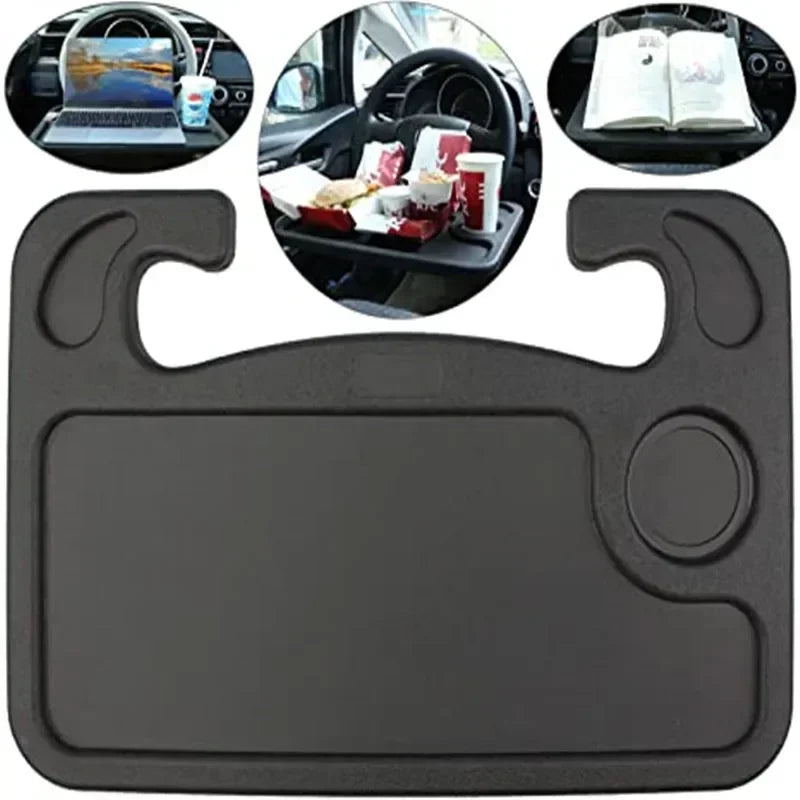 Car Steering Wheel Table Portable Dining Table Steering Wheel Mount Automobile Laptop Computer Stand Car Interior Accessories