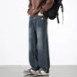 Spring Autumn New Men's Straight Vintage Fit Jeans Casual Trousers High Quality Male Korean Fashion Baggy Wide Leg Denim Pants