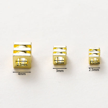20pcs/lot 14K 18K Gold Square Loose SpacerBrass Beads Necklace Bracelet Beading Seeds For DIY Earing Charms Making Findinds