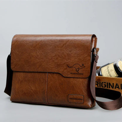 Business Shoulder Bag For IPAD PU Leather Business Handbag Men Messenger Bag Large Side Sling Bag Fashion Man Crossbody Bag