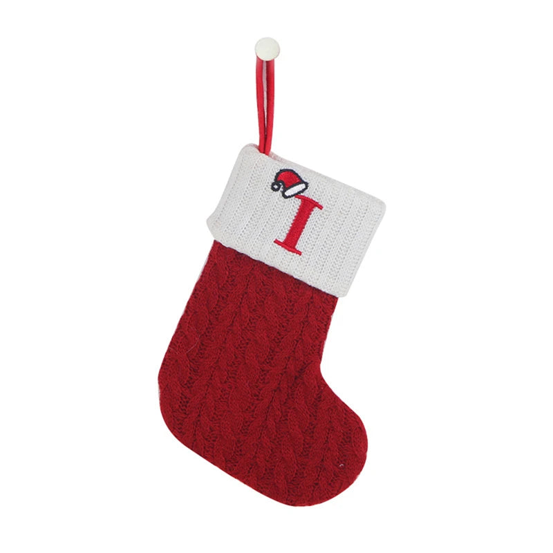 Christmas Alphabet Knitting Socks Christmas Tree Ornaments Christmas Decorations For Home 2024 Navidad Noel 2025Xmas Gift
