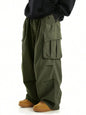 plus Size Men's Workwear Wide Leg Pants Loose Street Style Trendy Cargo Trousers