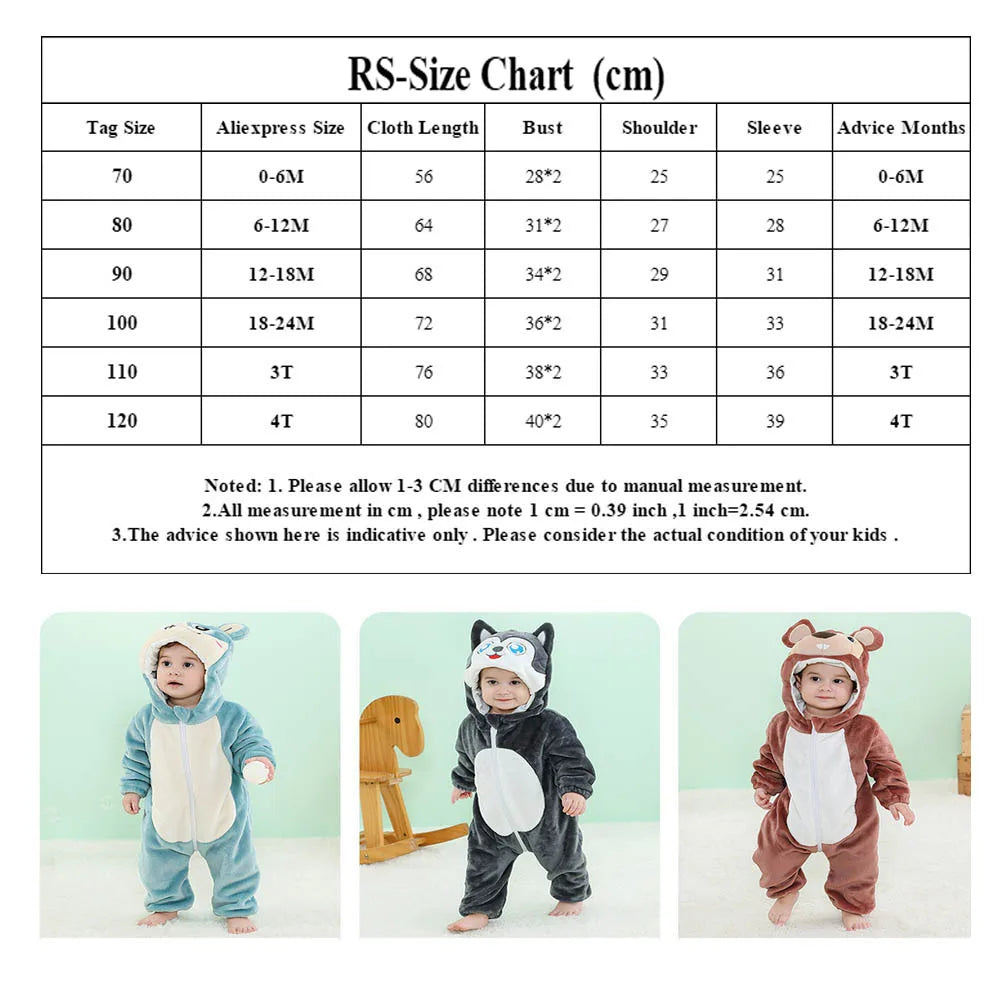 Baby Clothes Winter Pajamas Flannel Thermal Pijamas for Toddler Kids Boys Girls Squirrel Cow Onesies Infant Jumpsuit Pyjamas