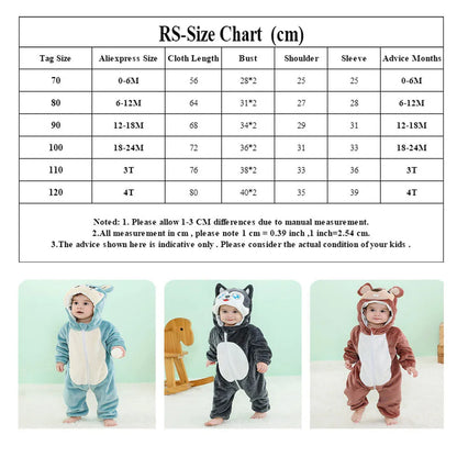 Baby Clothes Winter Pajamas Flannel Thermal Pijamas for Toddler Kids Boys Girls Squirrel Cow Onesies Infant Jumpsuit Pyjamas