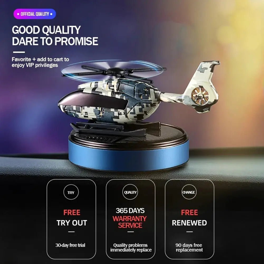 Car Solar Airplane Air Freshener Solar Helicopter Interior Accessories Trim Propeller Rotary Perfume Diffuser Deodorant