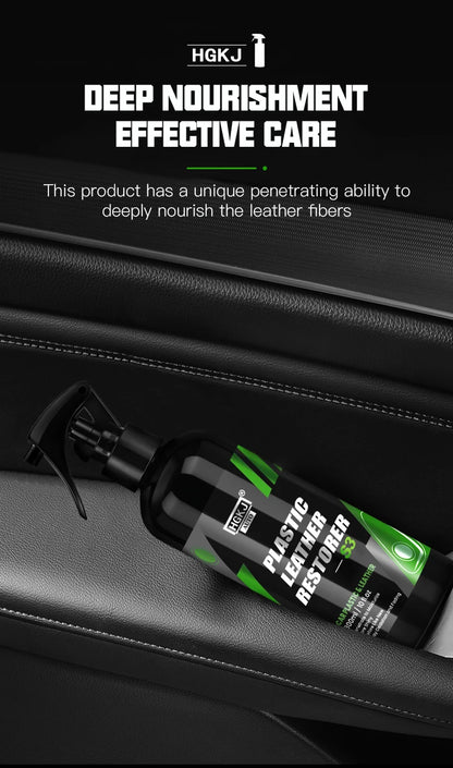 Car Plastic Leather Restorer Spray Polish Cleaner Coating Agent  Back To Black More Gloss Car Cleaning Products S3