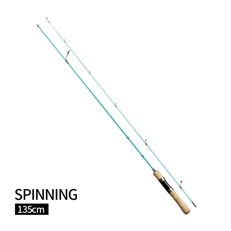 Single Rod, Micro-Lure Fishing Rod, Solid Rod Tip, Fast Action, Light Power, Gun Handle/Straight Handle Options, Length 4.43/4.92/5.51/5.91 Feet, Blue