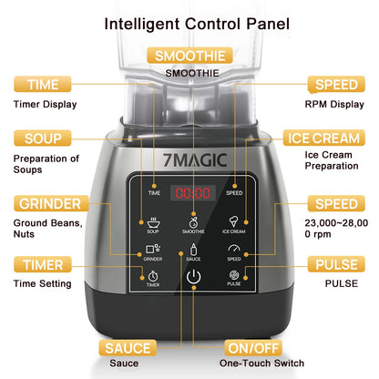 2000W Heavy Duty Grade Timer Blender Mixer Juicer Fruit Food Processor Ice Smoothies BPA Free 2L Jar