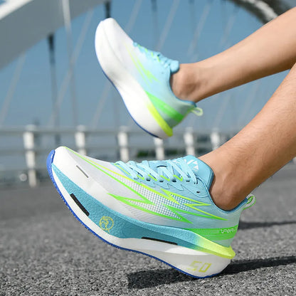 Running Shoes Men Sports Carbon Board Speciality Marathon Breathable Lightweight Women's Comfortable Athletic Nonskid Sneakers