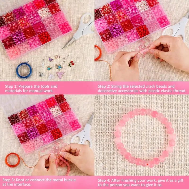 DIY Bracelet Making 6mm Glass Loose Beads Full Set Jewelry Accessories Beading Supplies for Handmade Ornament Creation