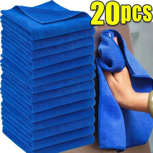 30x30cm Multi-Use Microfiber Cloth - Blue Super Absorbent Towel For Car Care Kitchen Home & Office Cleaning