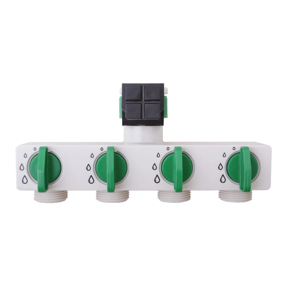 4 Way Water Distributor Accessories for 10204 Tap Adapter ABS Plastic Connector Hose Splitters for Hose Tube Water Faucet #27212
