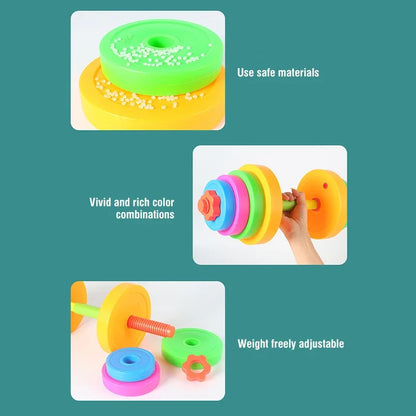 Adjustable Kids Dumbbell Barbell Set Indoor Outdoor Fitness Equipment Parent-Child Sports Toy Toddler Boy Girl Birthday Gifts